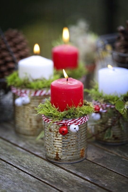 Новогодняя композиция в обычной консервной банке. Источник фото https://ru.pinterest.com