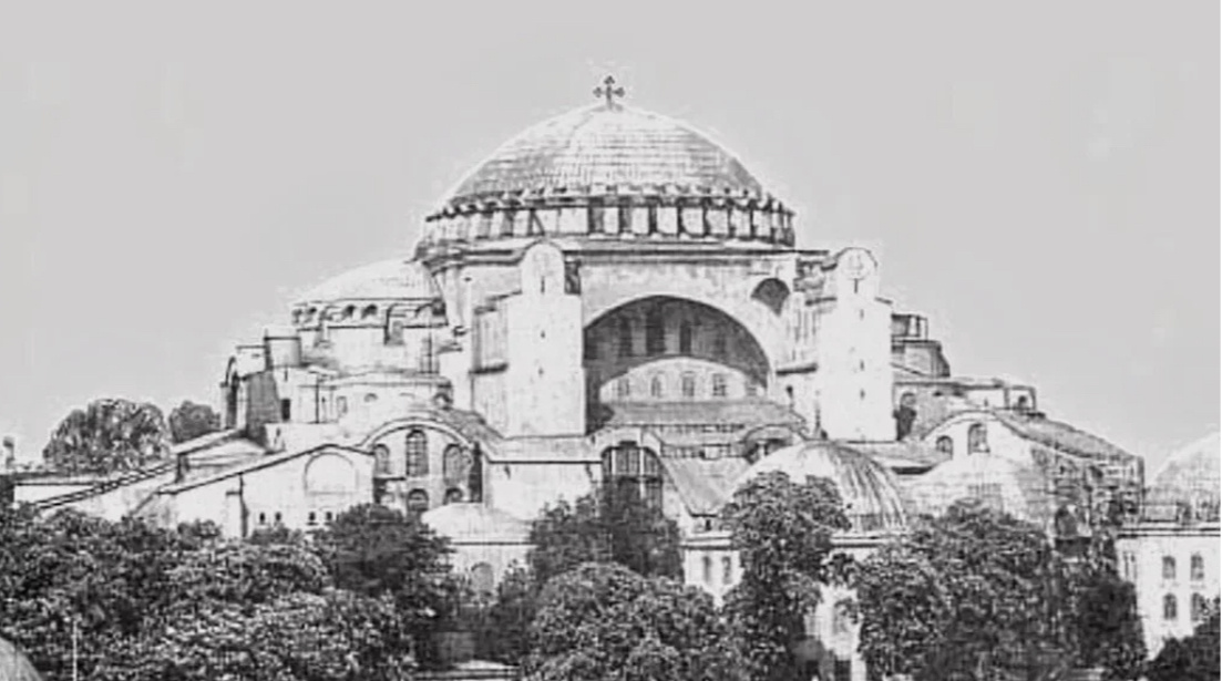 Храм Святой Софии в Константинополе до прихода поработителей.