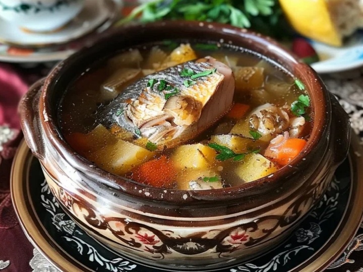 Уха по-царски из карпа дома