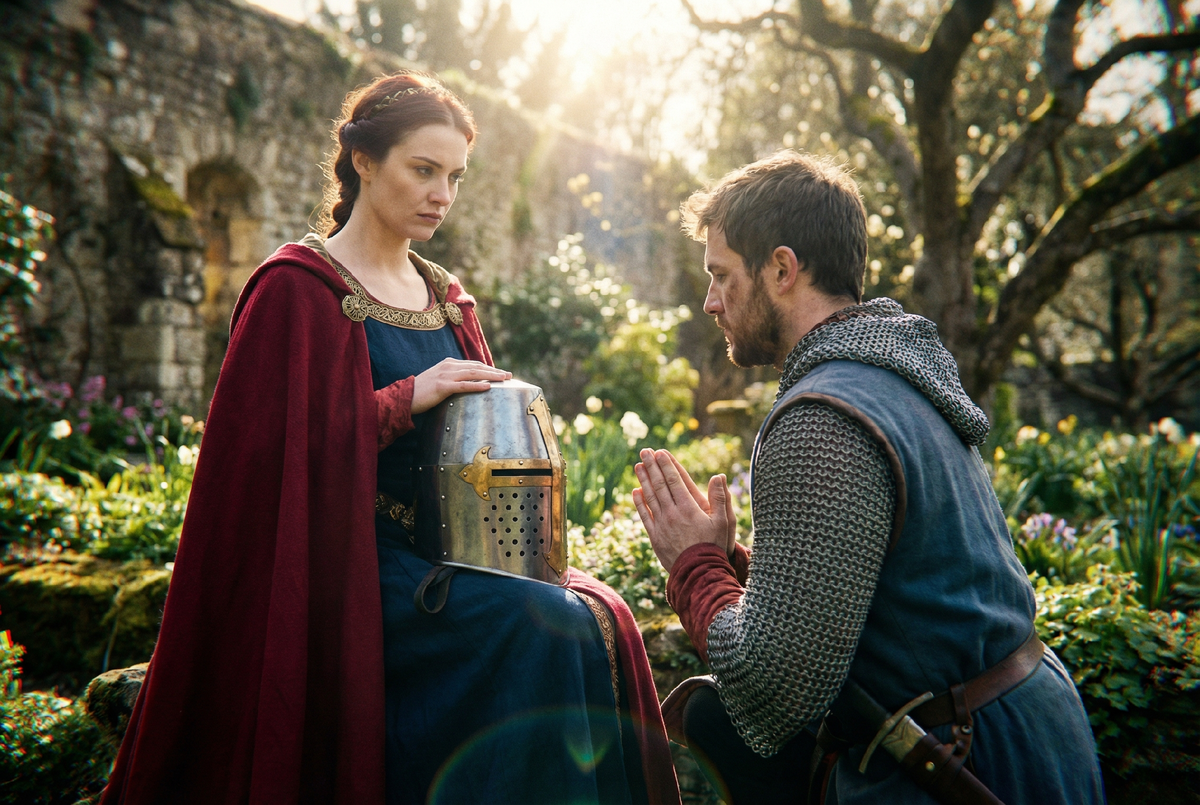 Вассал любви: поза рыцаря копирует церемонию принесения феодальной клятвы