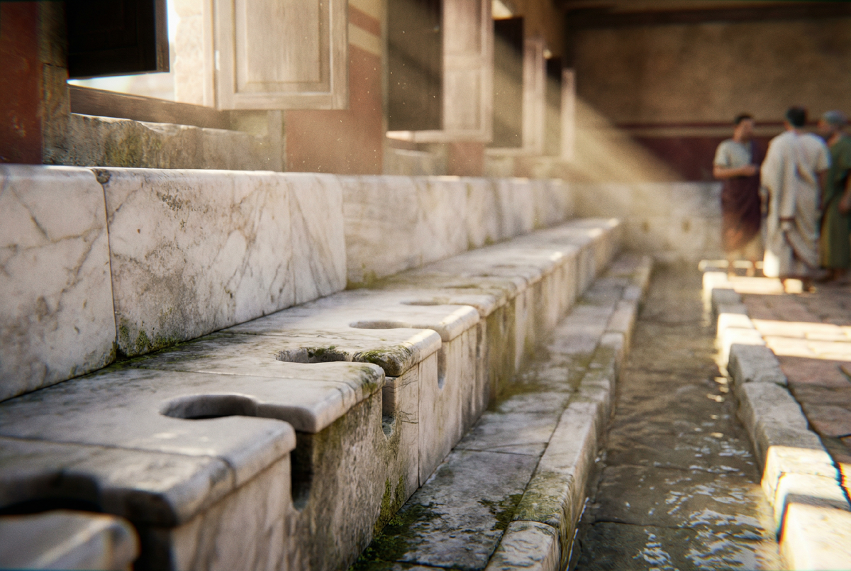 Никакого личного пространства. В таких латринах одновременно могли сидеть до 80 человек, обсуждая политику и цены на зерно.