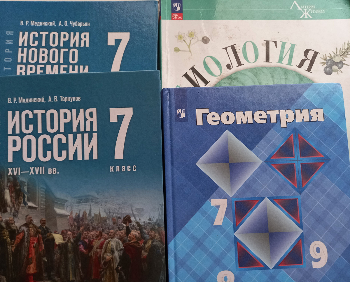 Учебники для 7 класса. Фото автора.