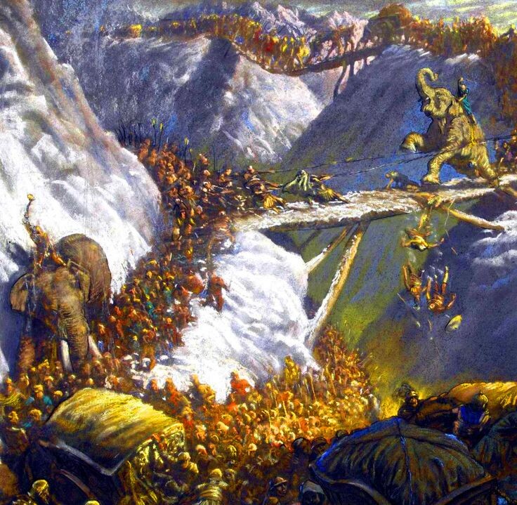 Переход Ганнибала через Альпы. Картинка из интернета