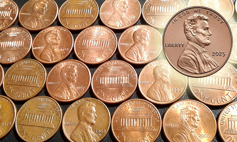 Монета 1 цент США - последний выпуск одноцентовых монет 2025