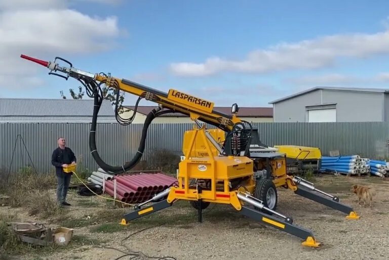 Рисунок 2: Установка Гранд-LPS 523 — пневмо-пушка манипулятор для сухого и мокрого торкретирования.