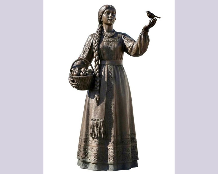     Скульптуру «Куряночка» создадут по эскизу с соловьём и яблоками