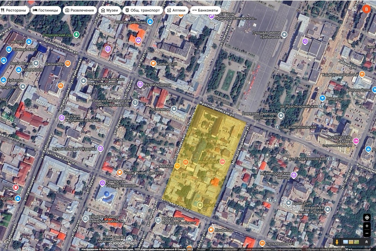 Квартал №74 на карте современной Самары