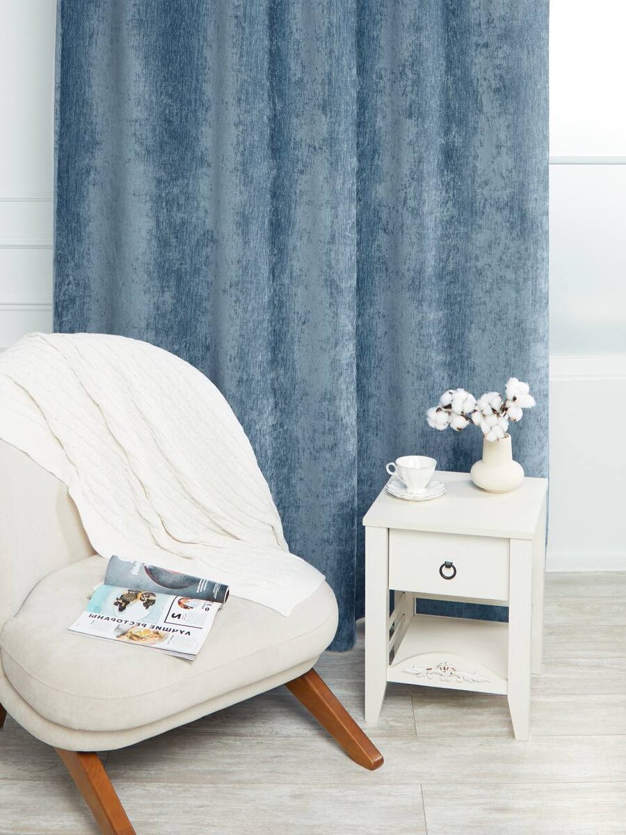 Плотная однотонная штора шенилл блэкаут “Кейт” от “SANPA HOME”, плотностью 350г/м.кв.