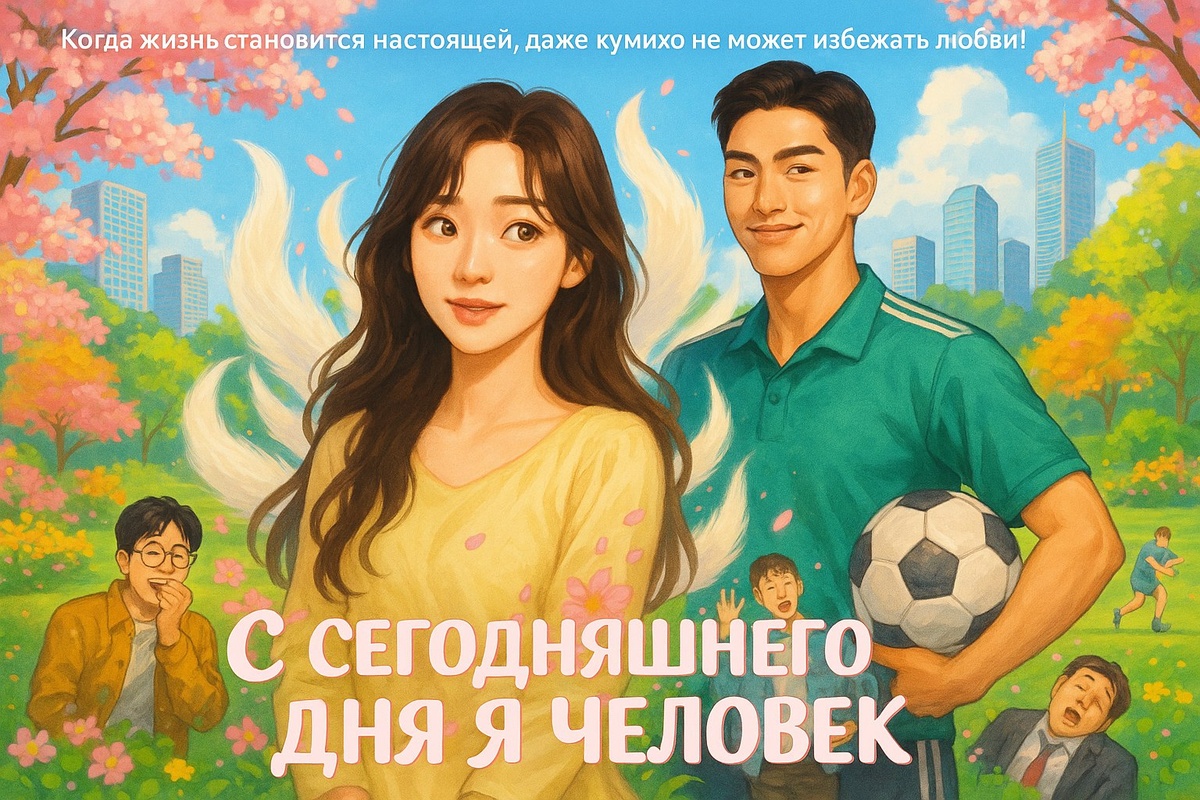 Афиша к дораме «С сегодняшнего дня я человек» сгенерированная нейросетью на основе сюжета