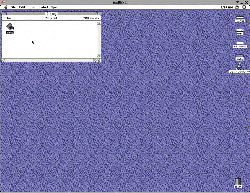 Так выглядит демо с диалогом,  созданное при помощи кросс-компиляции.