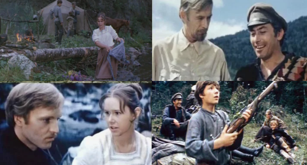 Коллаж кадров из советского фильма Дормана «Пропавшая экспедиция»