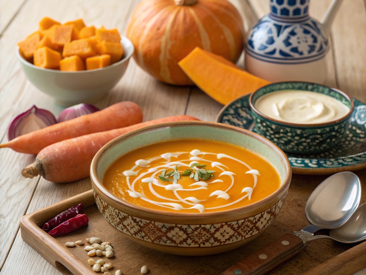Тыквенный суп по‑турецки со сливками