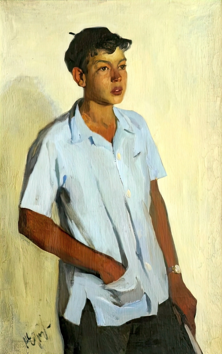 Н.П.Ерышев. Портрет юноши. 1962. Оренбургский областной музей изобразительных искусств.