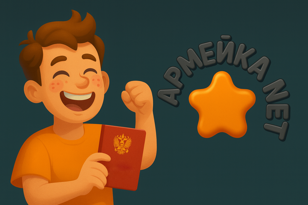 Счастливый призывник получил военный билет с помощью Армейка Net