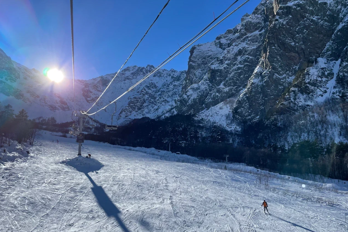 Горнолыжные трассы курорта зимой