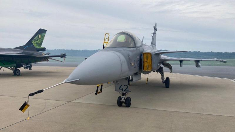 JAS-39C Gripen ВВС Чехии на аэродроме в Лиепае. Фото: JAS-39C Gripen ВВС Чехии на аэродроме в Лиепае