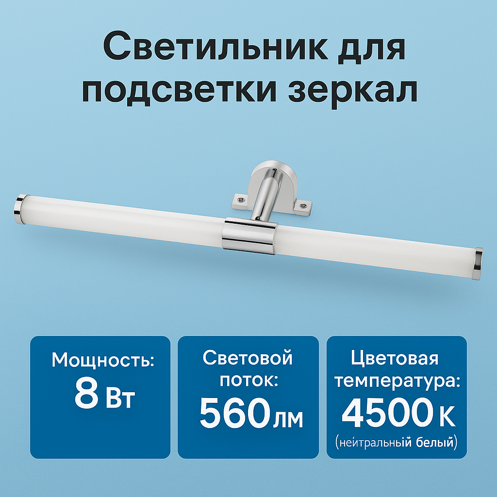 Светильник для подсветки зеркала в ванной комнате