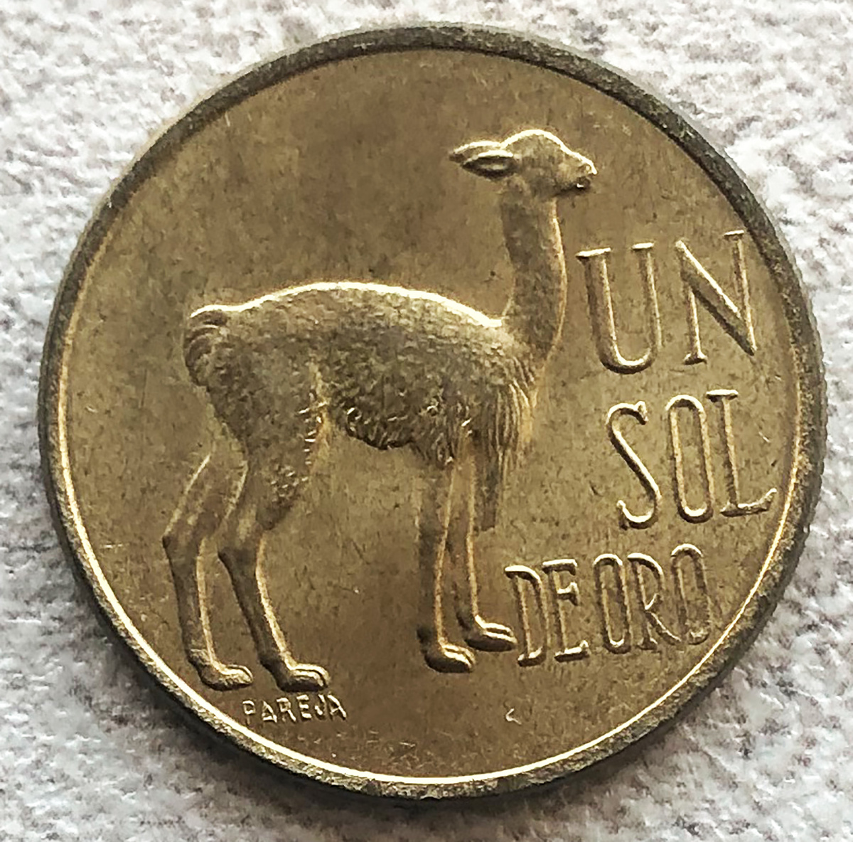 Перу 1 соль 1974 Лама. Фото автора. 