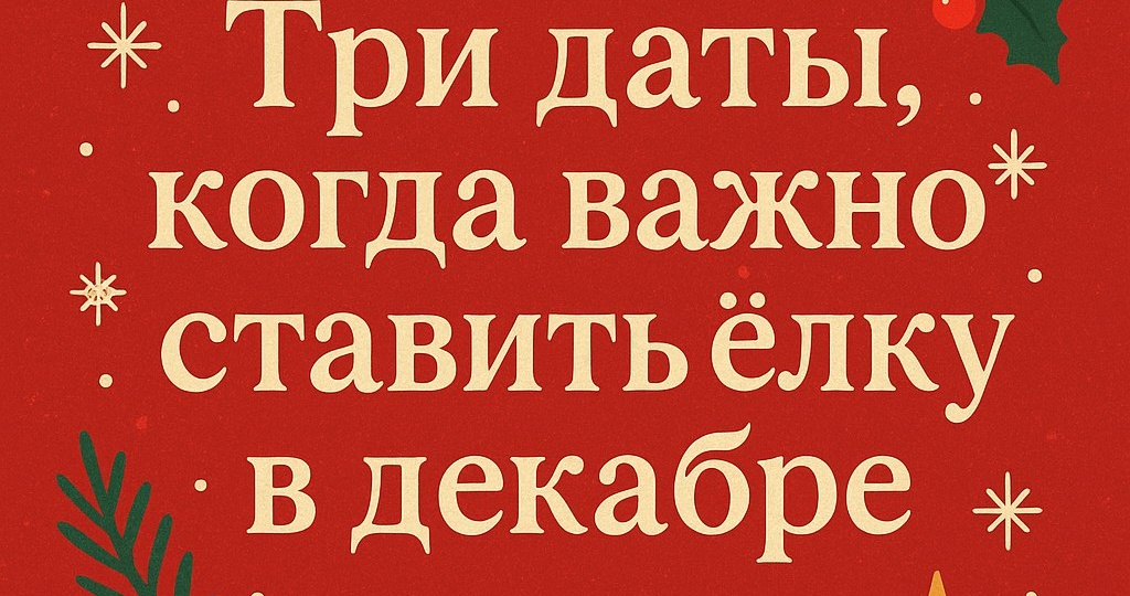 "Поставьте ёлку в этот день — будет удача весь 2026! Магия декабря для каждого"