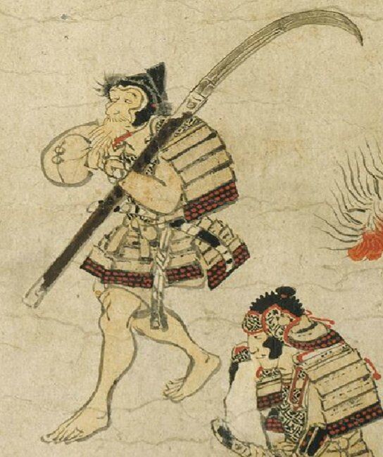 Типичный пехотинец раннего периода Камакура, носящий нагината из Хэйдзи Моногатари Эмаки