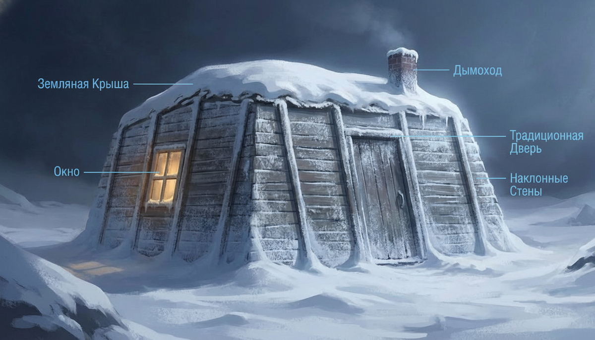 Схема балагана. Чукчи жили в ярангах, ненцы и долгане в чумах, эскимосы в иглу, а якуты в балаганах.