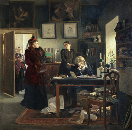 Размолвка двух сестёр из-за погони за имуществом на картине Маковского