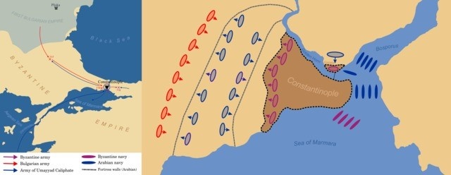 Осада Константинополя (717 - 718 гг.) - план. Фото из свободных источников в Интернете.