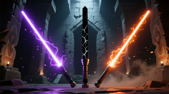 Загадочные световые мечи, чьи судьбы до сих пор остаются тайной: фиолетовый клинок Мейса Винду, уникальный Дарксабер и новый оранжевый меч