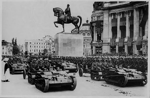 Румынский военный парад в Бухаресте в 1940 году