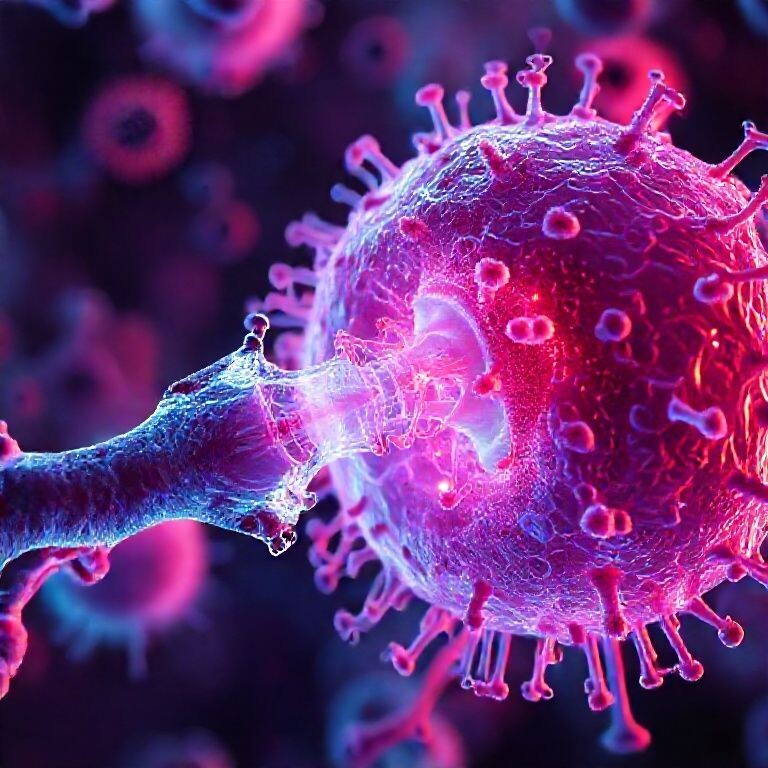 Иммунные клетки предназначены для того, чтобы вовремя распознавать "врагов". Изображение сделано с помощью ИИ