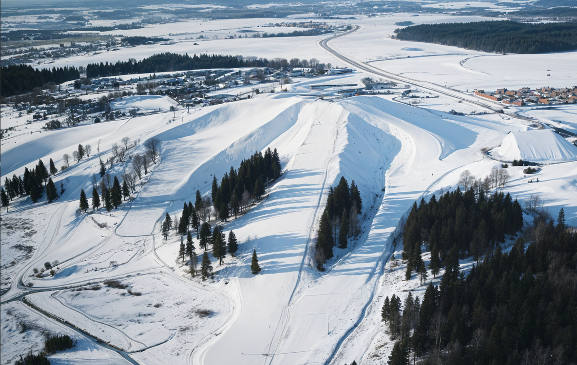 Горнолыжные трассы в зимнем Подмосковье