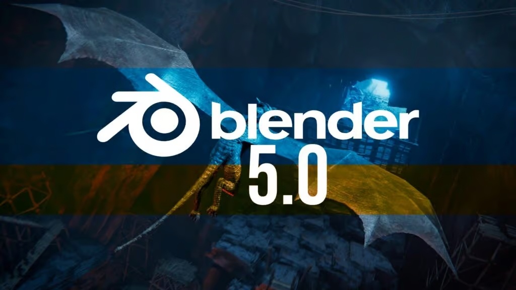 Blender 5.0: крупнейшее обновление за годы — полностью обновлённый интерфейс, расширенные ноды и HDR-цвет