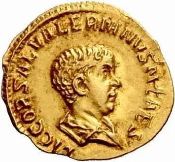 Портрет Салонина на римском ауреусе, 258 год н. э.