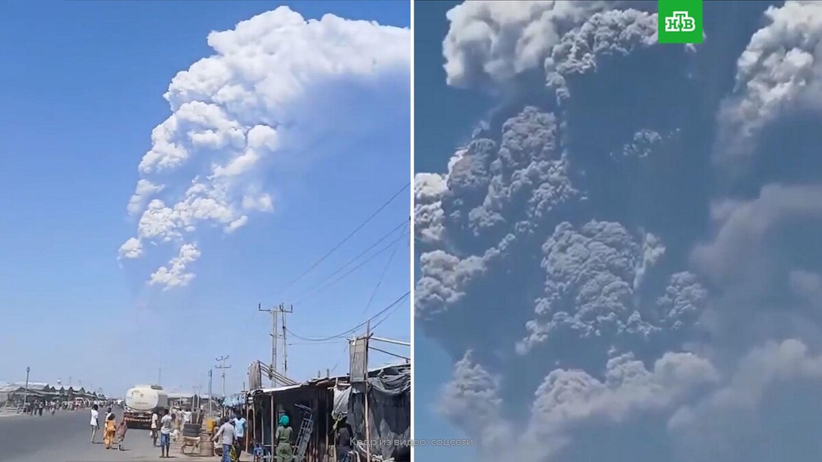    Первое в истории извержение вулкана Хайли-Губби сняли на видео