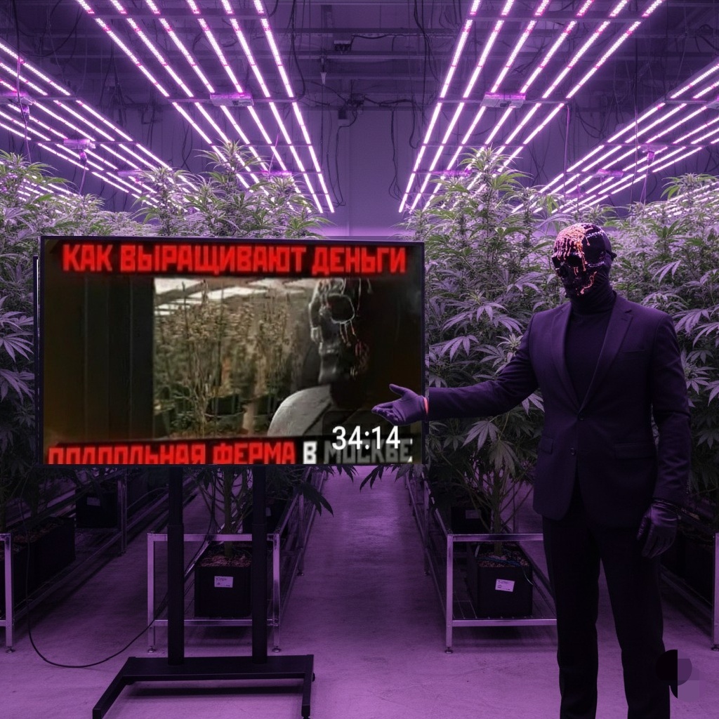 Визуализация, созданная автором. Разбор видео: “Как в РОССИИ выращивают ТРАВКУ – Подпольная ферма МОРИАРТИ”