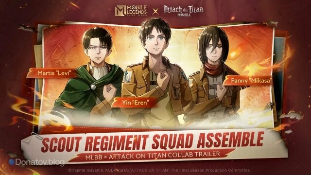    Коллекционные облики коллаборации MLBB х Attack on Titan