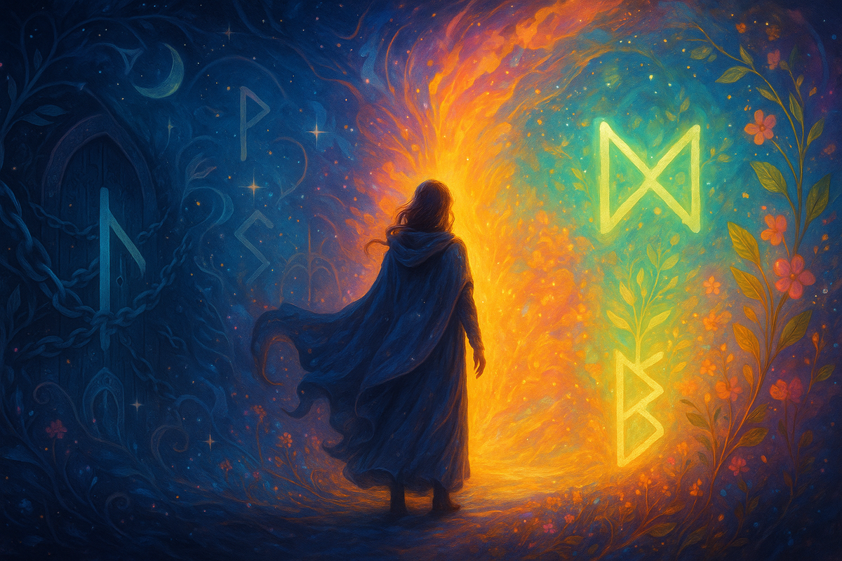 Когда страх становится силой: руны Наутиз, Дагаз и Беркана в вашем гадании на скандинавских богов