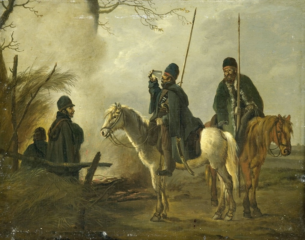 Казачий форпост в 1813 году (1813-1815). Художник: Питер Герардус Ван Ос