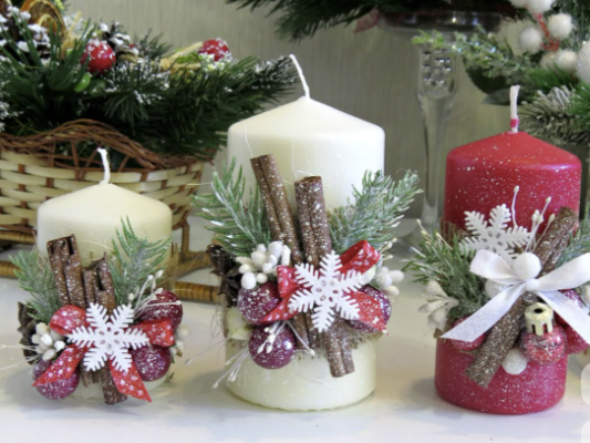 На каждом новогоднем столе обязательно должны быть свечи. Свеча - символ новогоднего праздника. Идеи для вдохновения.