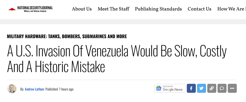 Любая война США в Венесуэле будет медленной, дорогостоящей и стратегически обреченной на провал. Эскалация Каракаса из-за Гайаны, тесные связи с Россией, Китаем,...