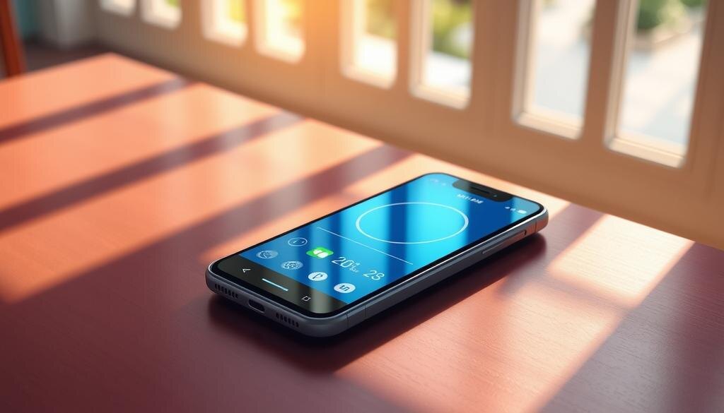    Смартфон, отображающий обновление операционной системы на экране