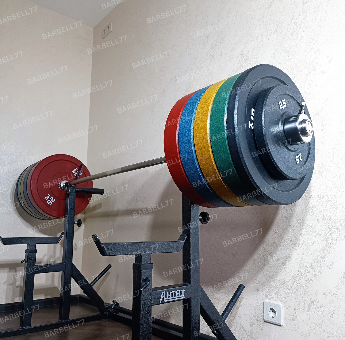 ШТАНГА НА ГРИФЕ 2,2 МЕТРА ОБЩИЙ ВЕС 177 КГ