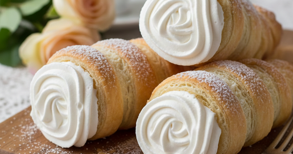 Слоеные трубочки с белковым заварным кремом