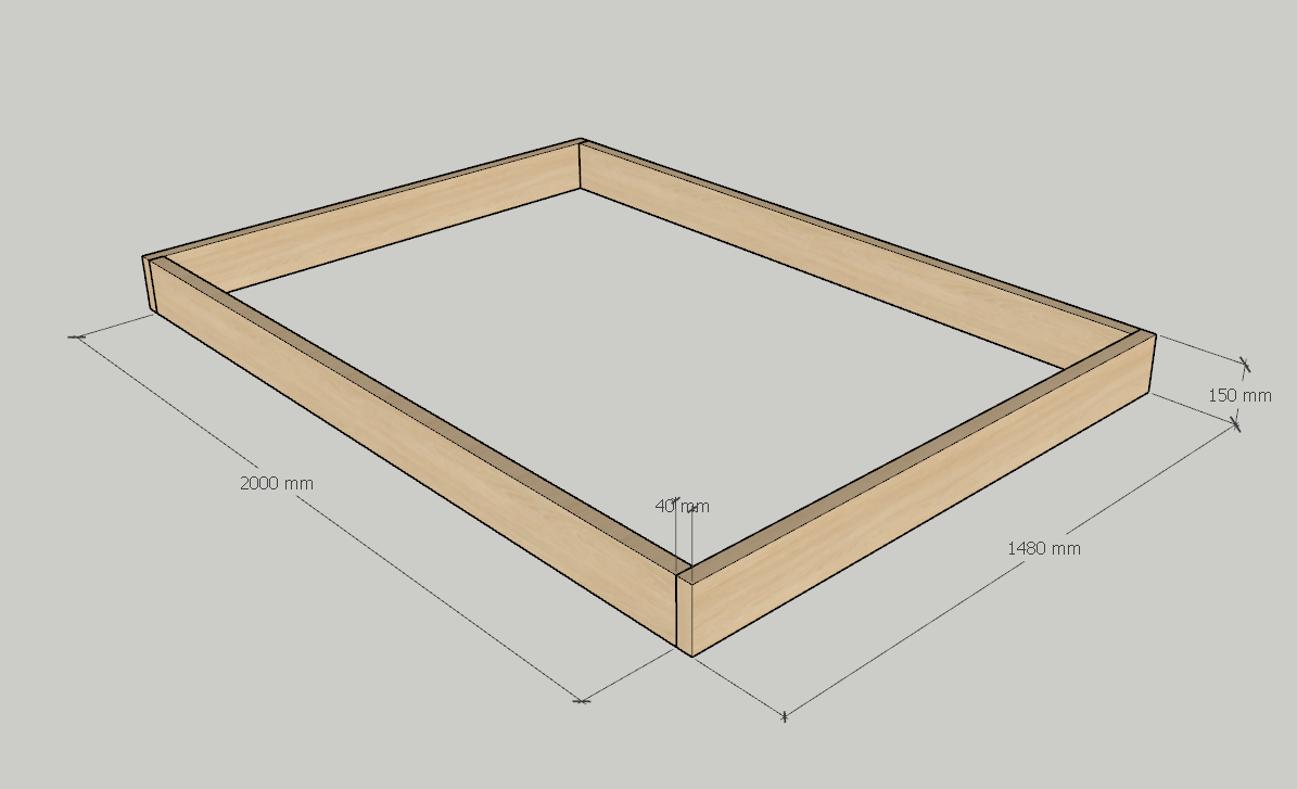 Основание кровати с размерами