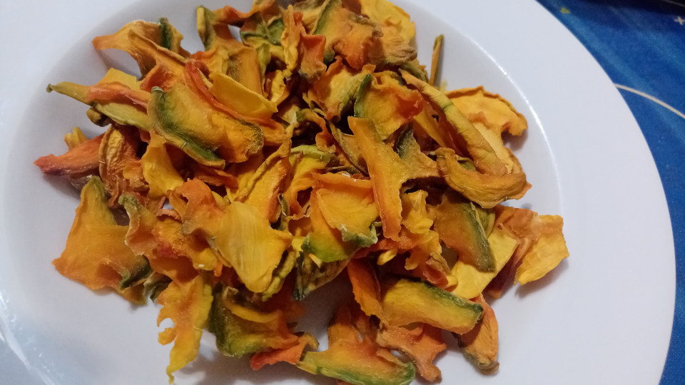 Сушеные ломтики тыквы