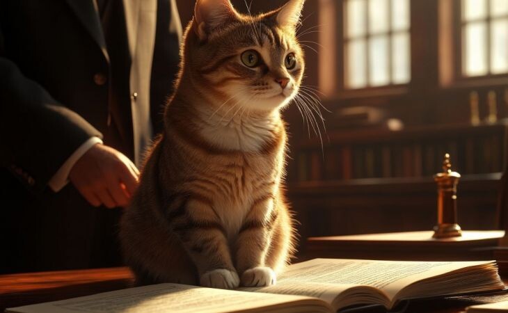 Кошка . Фото: сгенерировано с помощью нейросети "Алиса", "Атмосфера"