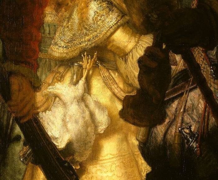 дохлая курица на поясе девочки. Оцифрованная версия картины предоставлена Рейксмюсеумом (Rijksmuseum, Амстердам)