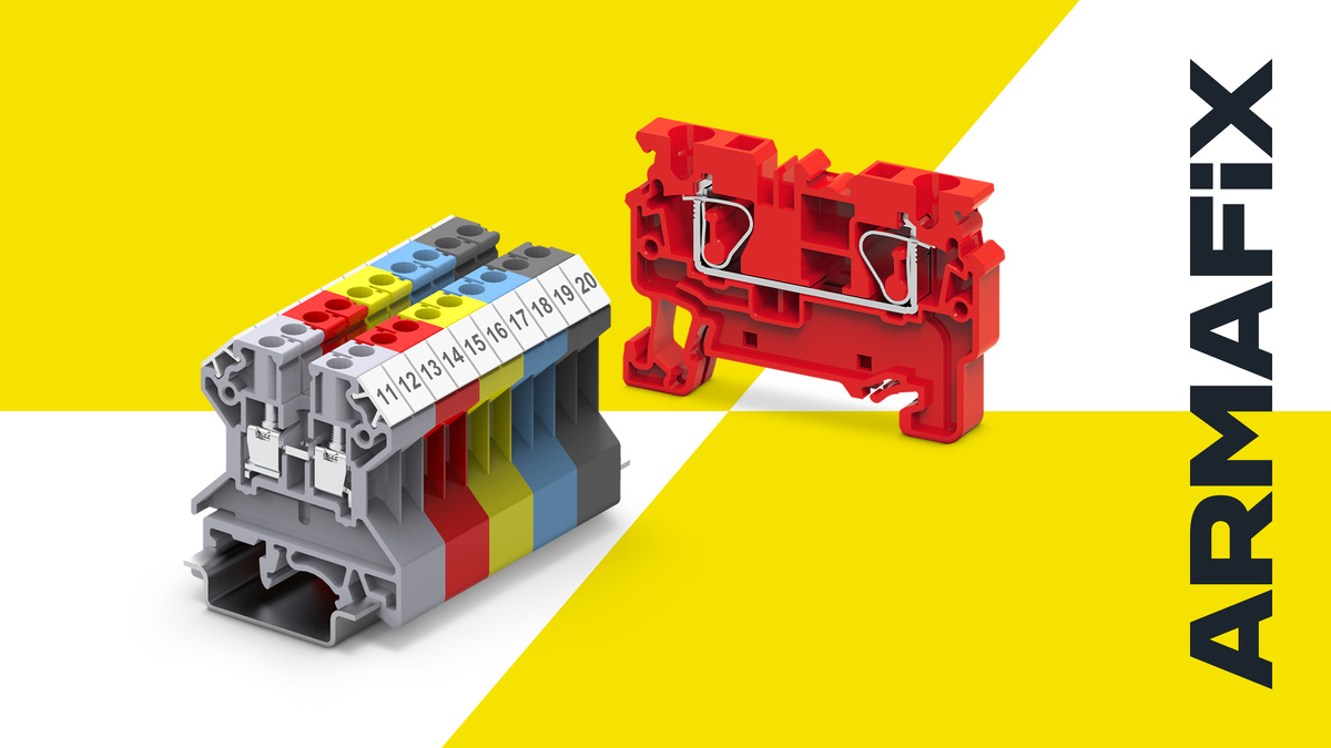 Клеммные колодки ARMAFIX красного цвета — удобная идентификация выделенных линий