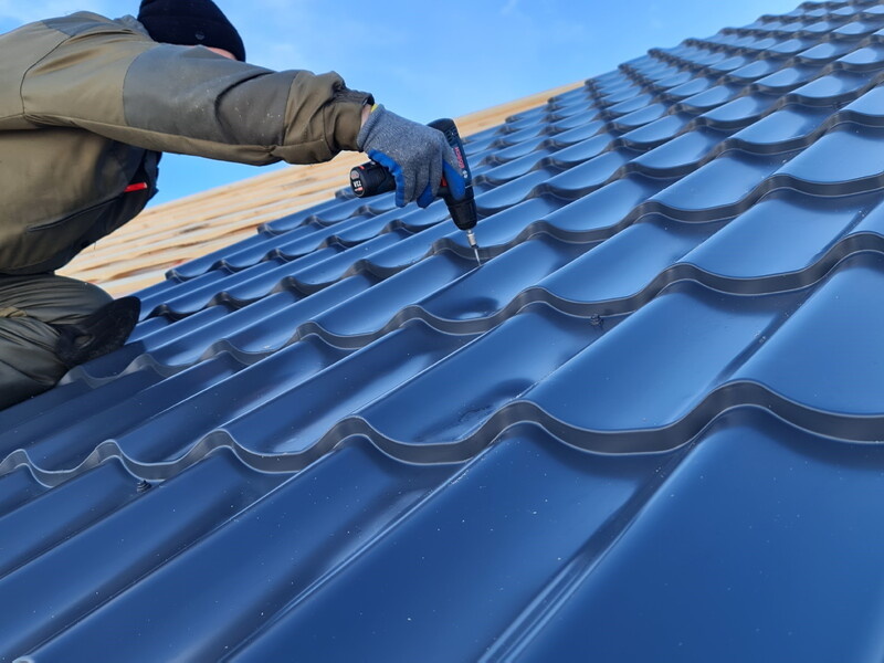 Кровля дома из бруса.