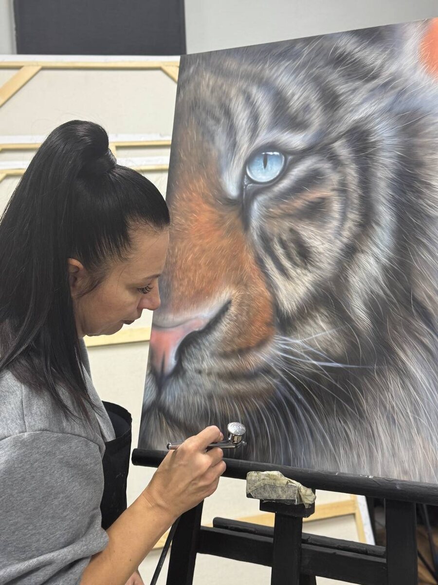 Картина с портретом тигра